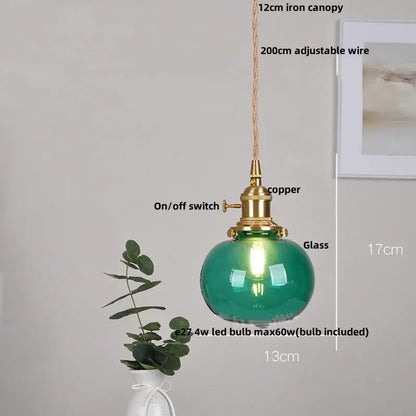 Etched leaf clear glass and brass pendant light fixture bedroom