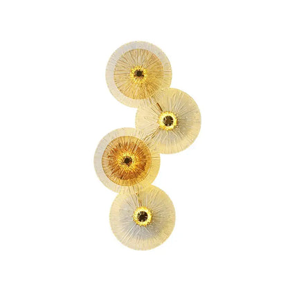 Modern gold flower glass aisle wall lamp living room sconce