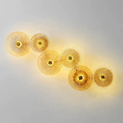Modern gold flower glass aisle wall lamp living room sconce