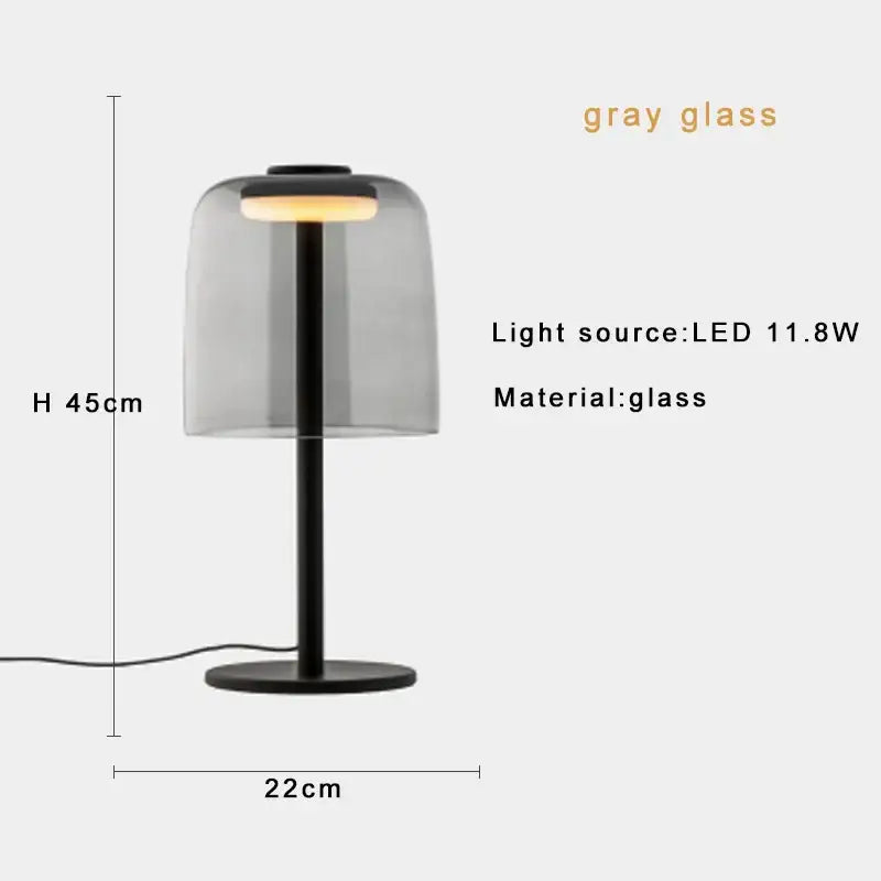 Sleek amber green led table lamp for bedroom decor