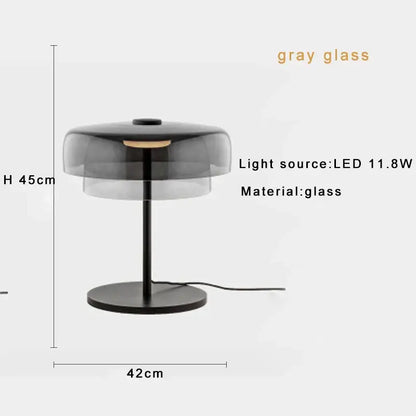 Sleek amber green led table lamp for bedroom decor