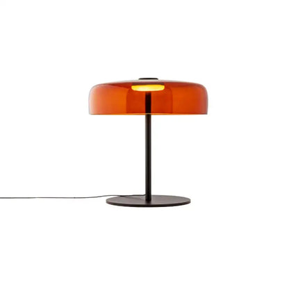 Sleek amber green led table lamp for bedroom decor