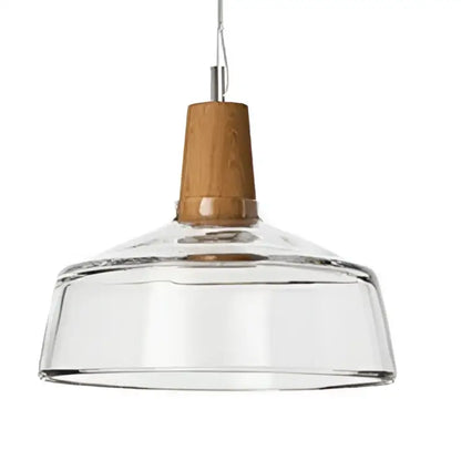 Modern retro smoked glass and wood pendant light dining room set