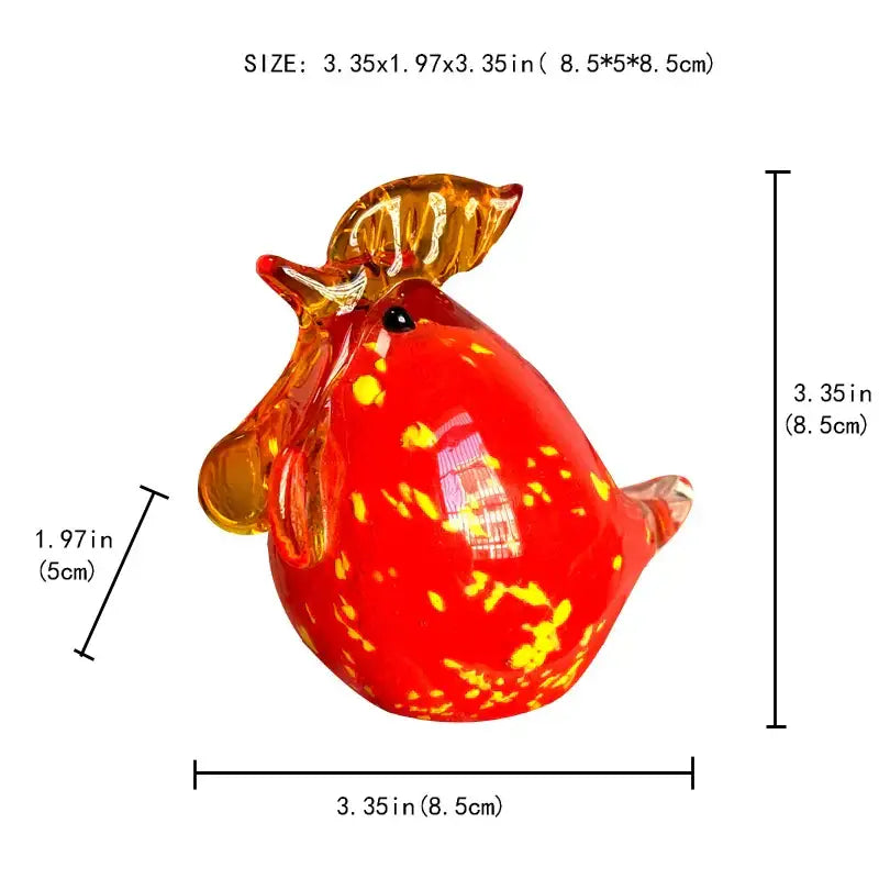 Red & yellow mosaic glass crab animal figurines living room decor