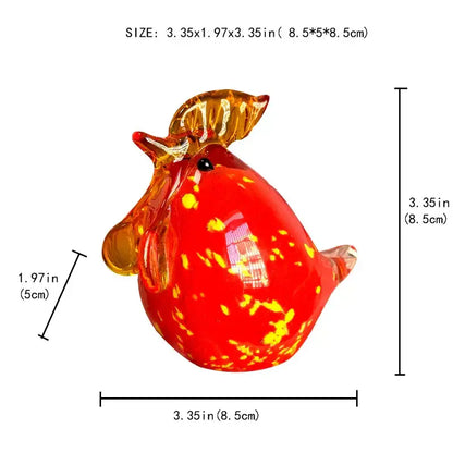 Red & yellow mosaic glass crab animal figurines living room decor