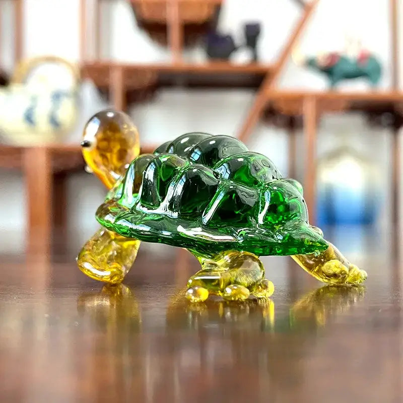 Red & yellow mosaic glass crab animal figurines living room decor