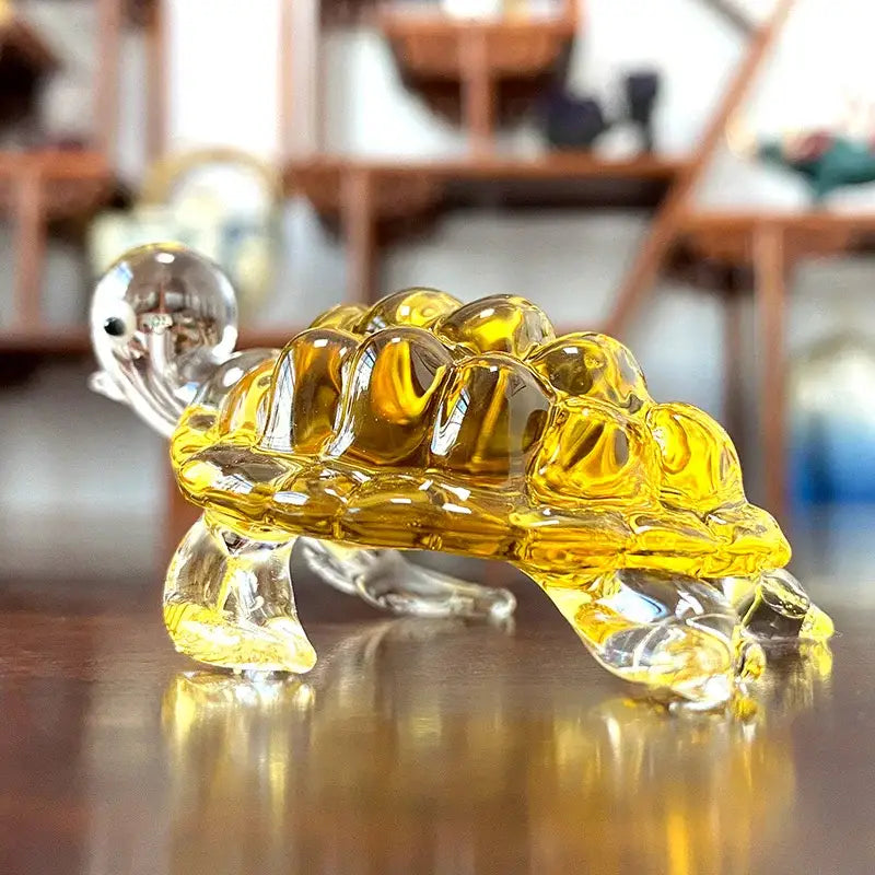 Red & yellow mosaic glass crab animal figurines living room decor