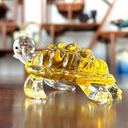 Red & yellow mosaic glass crab animal figurines living room decor