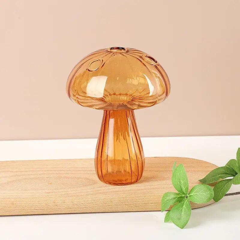 Mushroom ribbed glass aromatherapy vase living room decor