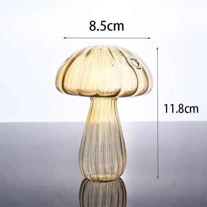 Mushroom ribbed glass aromatherapy vase living room decor