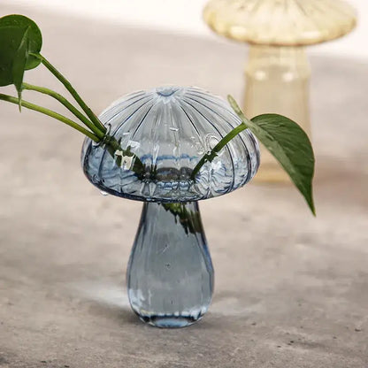 Mushroom ribbed glass aromatherapy vase living room decor