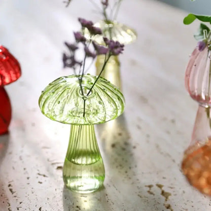 Mushroom ribbed glass aromatherapy vase living room decor