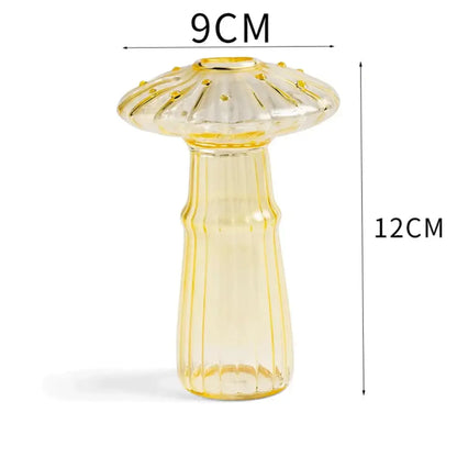 Mushroom ribbed glass aromatherapy vase living room decor