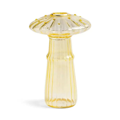 Mushroom ribbed glass aromatherapy vase living room decor