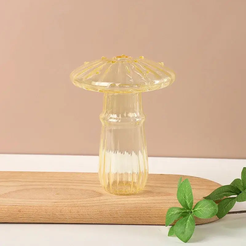 Mushroom ribbed glass aromatherapy vase living room decor