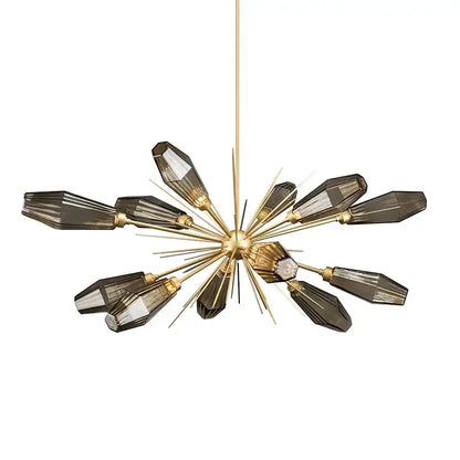 Modern gold starburst glass art chandelier living room light