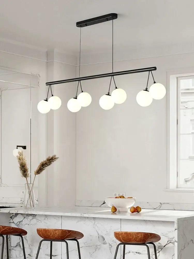 glass art black frosted globe chandelier living room