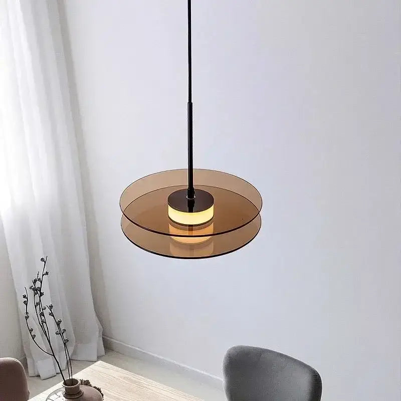 Modern gold glass art chandelier dining room pendant light