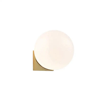 Minimalist brass and glass ball art wall lamp for bedroom