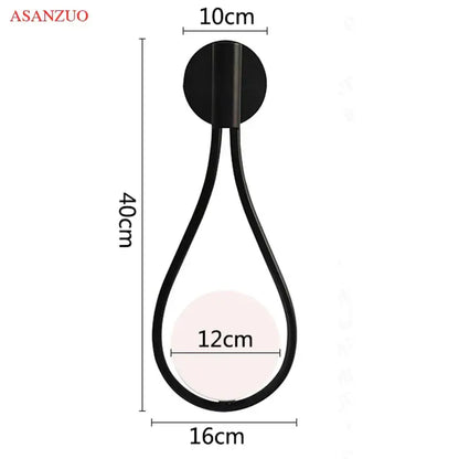 Elegant teardrop glass ball brass pendant light bedroom decor
