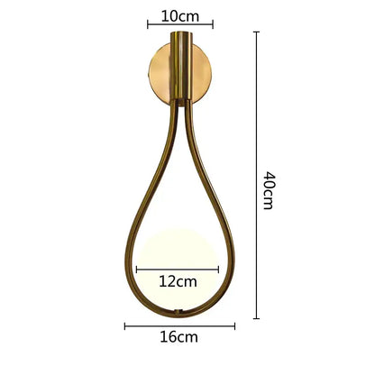 Elegant teardrop ball brass wall lamp bedroom lighting