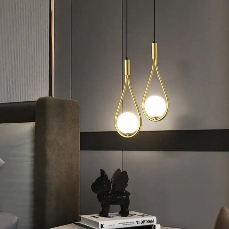 Elegant teardrop ball brass wall lamp bedroom lighting