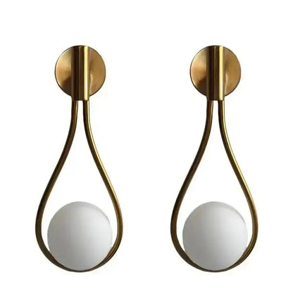 Elegant teardrop ball brass wall lamp bedroom lighting