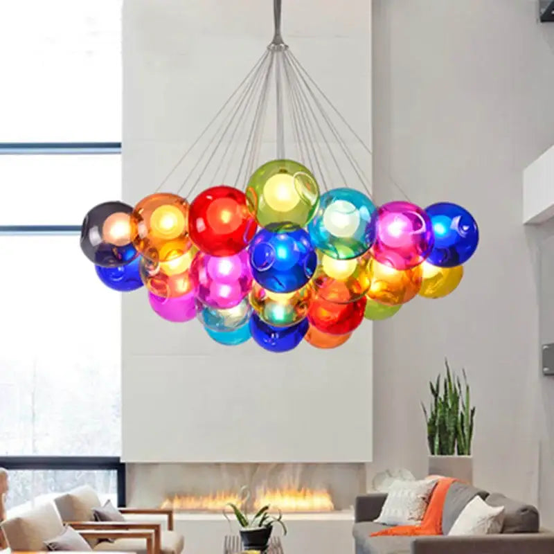Modern glass ball bubble chandelier for dining room