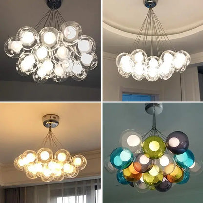 Modern glass ball bubble chandelier for dining room