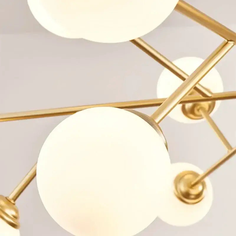 Modern black glass ball ceiling chandelier for living room