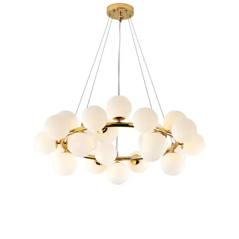 Modern gold glass ball ceiling chandelier dining room light