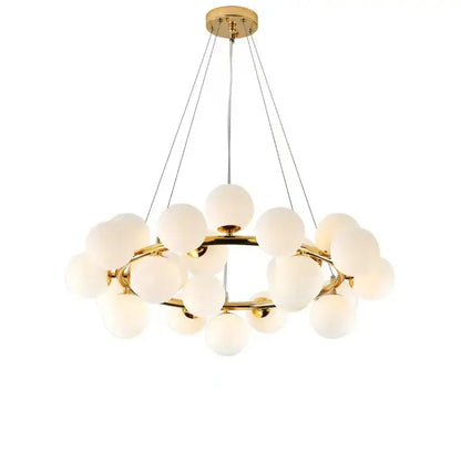 Modern gold glass ball ceiling chandelier dining room light