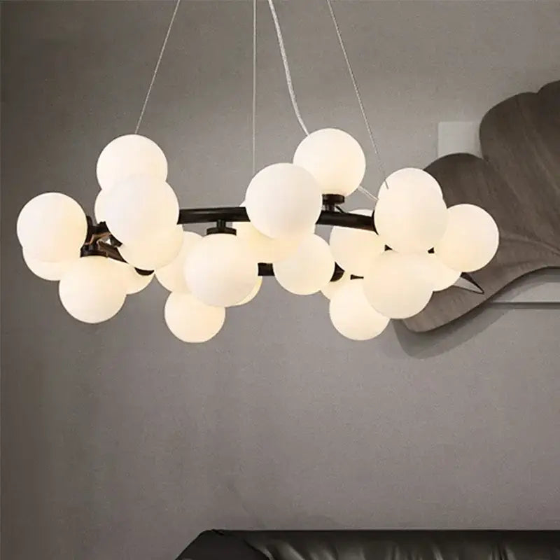 Modern gold glass ball ceiling chandelier dining room light