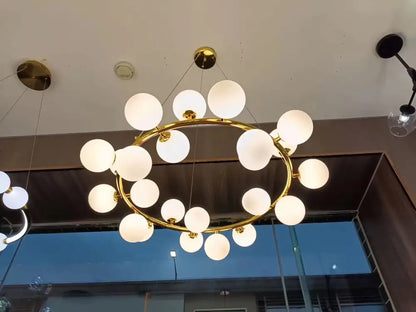 Modern gold glass ball ceiling chandelier dining room light