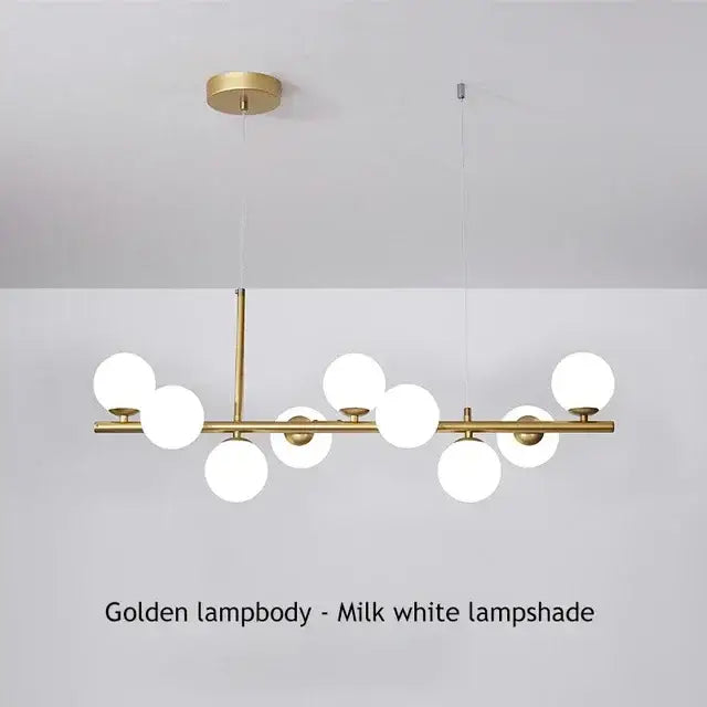 Modern black and amber glass ball ceiling chandelier dining room
