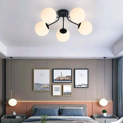 Modern cluster glass ball ceiling light for living room