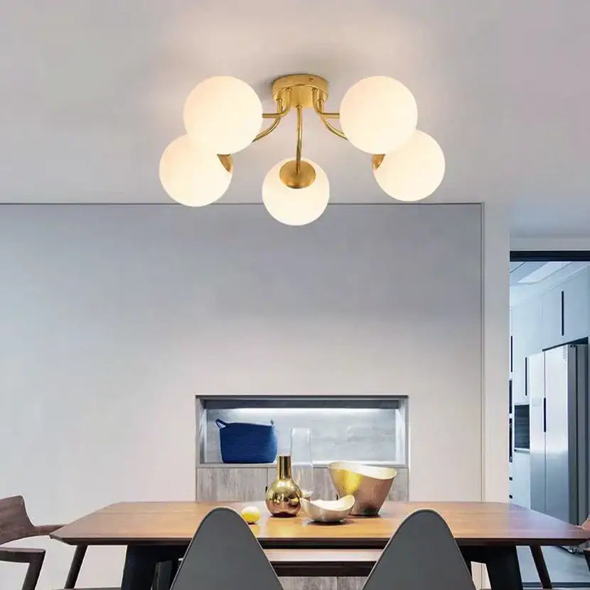 Modern cluster glass ball ceiling light for living room