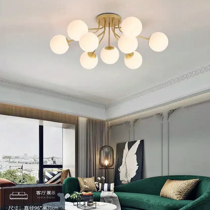 Modern cluster glass ball ceiling light for living room