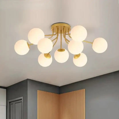 Modern cluster glass ball ceiling light for living room