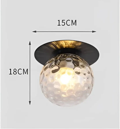 Modern brass hammered glass ball ceiling light bedroom
