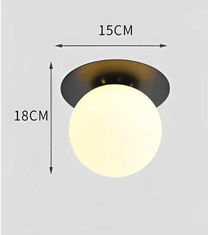 Modern brass hammered glass ball ceiling light bedroom
