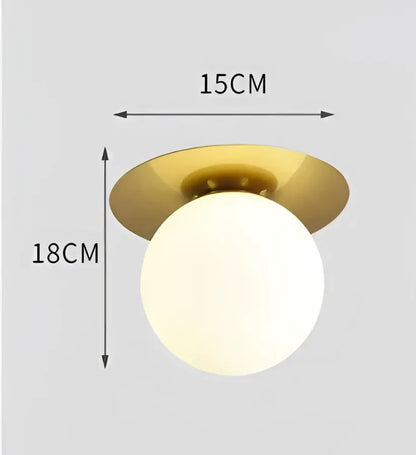 Modern brass hammered glass ball ceiling light bedroom