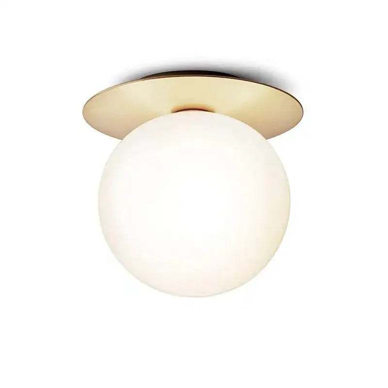 Modern brass hammered glass ball ceiling light bedroom