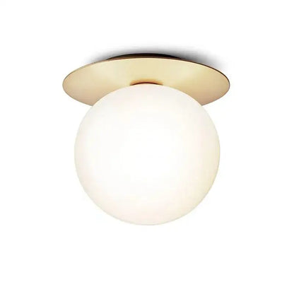 Modern brass hammered glass ball ceiling light bedroom