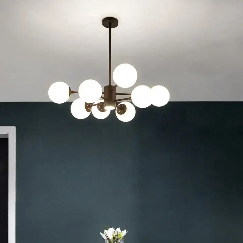 Modern black glass ball chandelier – dining room pendant light