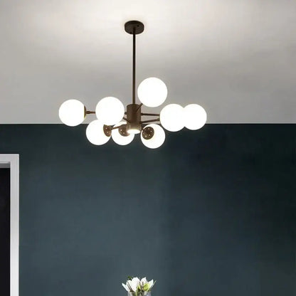 Modern black glass ball chandelier – dining room pendant light