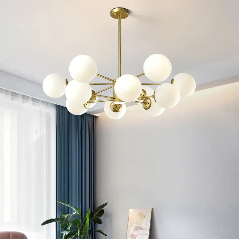 Modern black glass ball chandelier – dining room pendant light