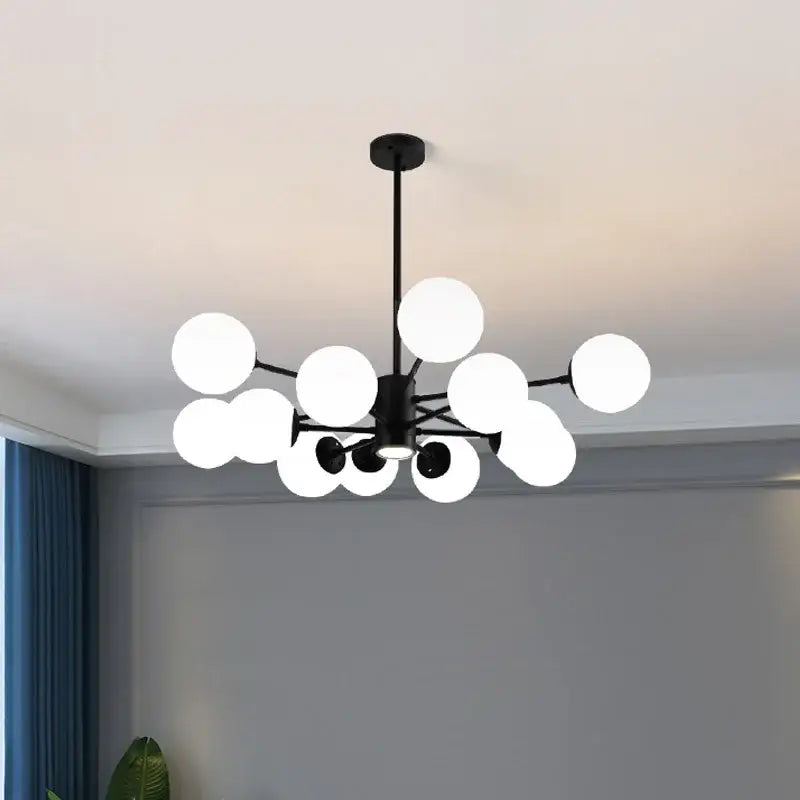 Modern black glass ball chandelier – dining room pendant light