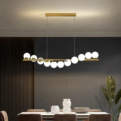Modern gold glass ball chandelier dining room pendant light