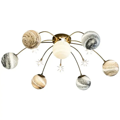 Celestial golden glass ball chandelier for kids room and living room